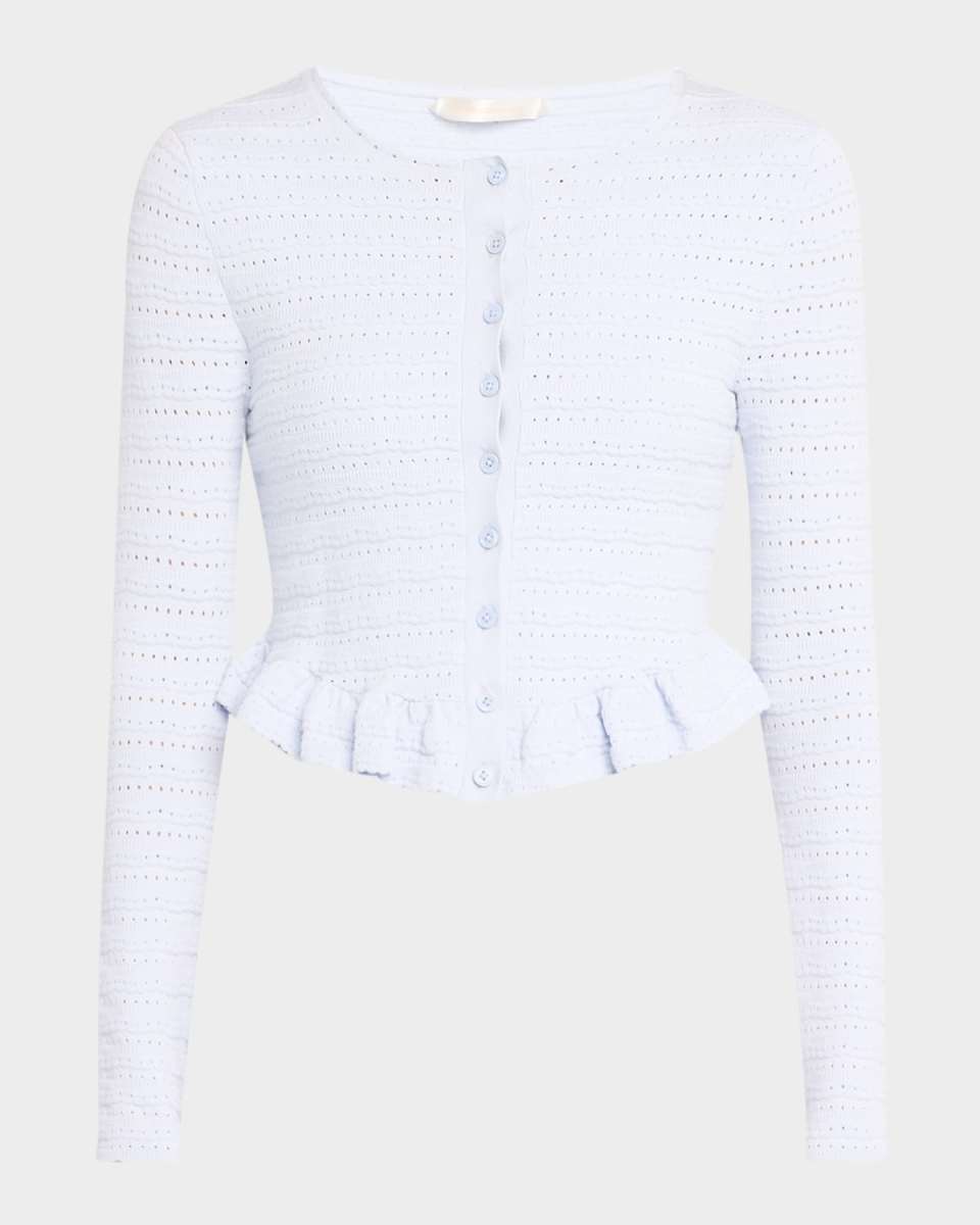 Rogan Ruffle-Hem Cardigan